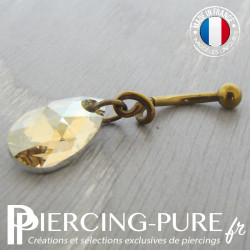 Nombril Titane bronze interne Poire Golden shadow