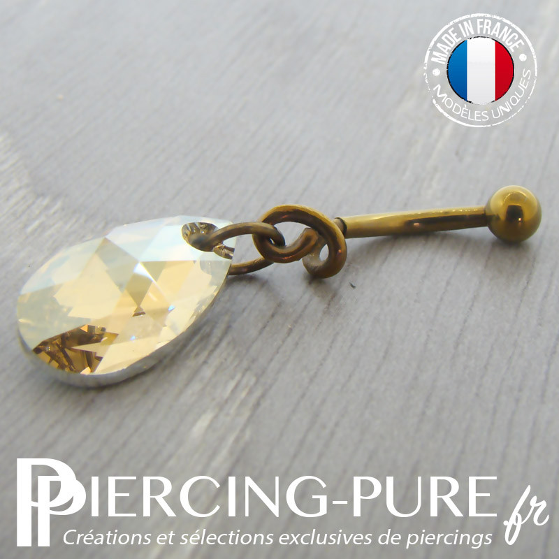 Nombril Titane bronze interne Poire Golden shadow