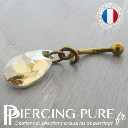 Nombril Titane bronze interne Poire Golden shadow