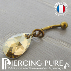 Nombril Titane bronze interne Poire Golden shadow