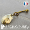 Nombril Titane bronze interne Poire Golden shadow