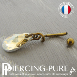 Nombril Titane bronze interne Poire Golden shadow