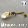 Nombril Titane bronze interne Poire Golden shadow