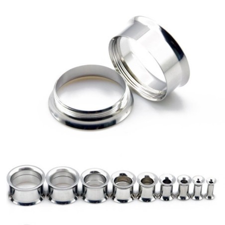 Tunnel Oreille Acier Inoxydable 6-16mm - Motif Triskèle - Neuf Avec étiquettes - Pour Piercing