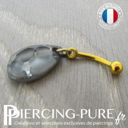 Piercing Nombril doré Radiolaire Crystal Silver Night