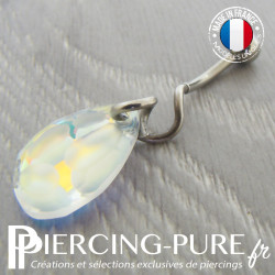 Piercing Nombril Titane Radiolaire Crystal AB