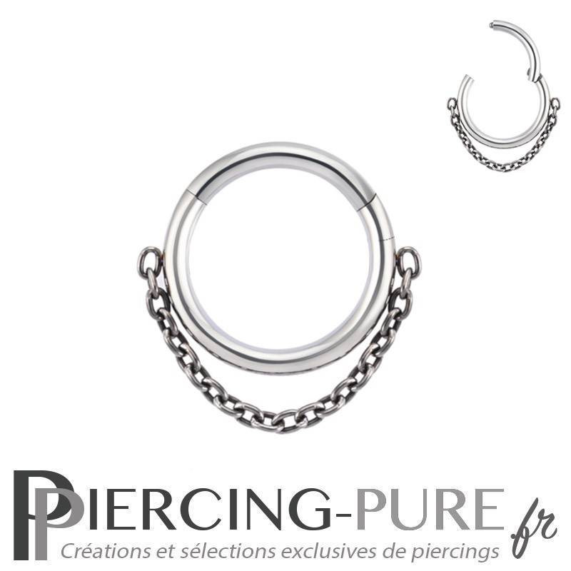 Anneau Titane chainette