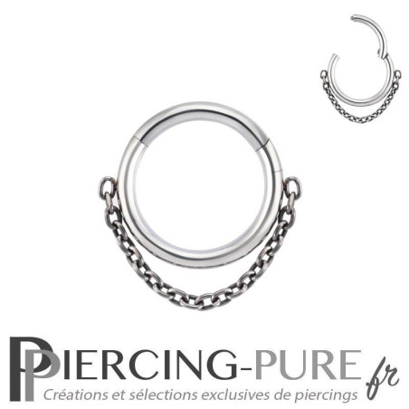 Anneau Titane chainette