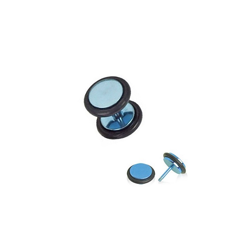 Faux Piercing Plug Ancre - Acier Chirurgical 316L - Bordure Cristaux - Taille 10 Mm - Couleur Cristallin